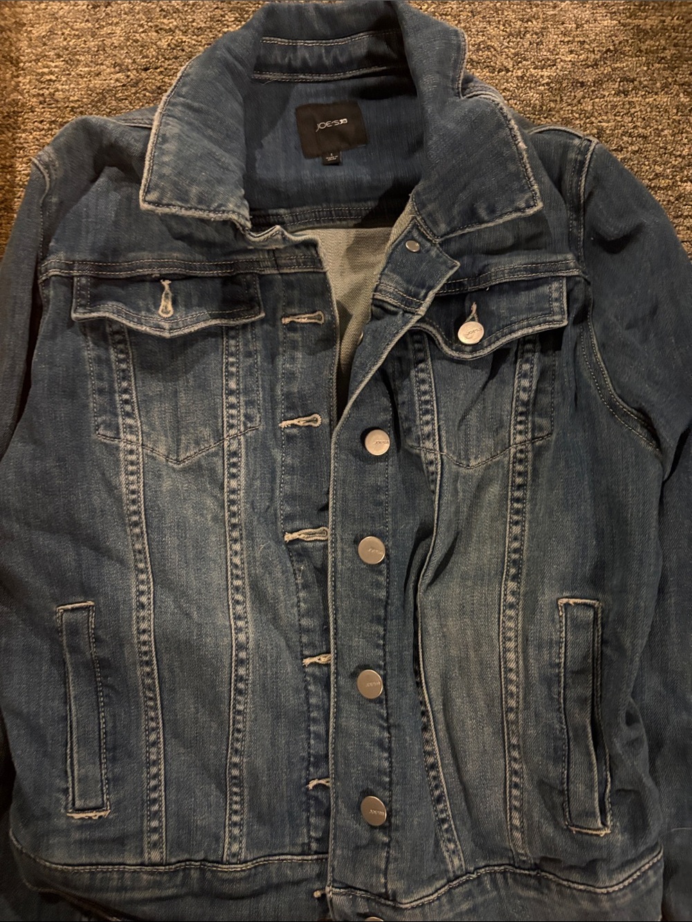 Joe's Jeans Distressed Medium Blue Denim Jacket